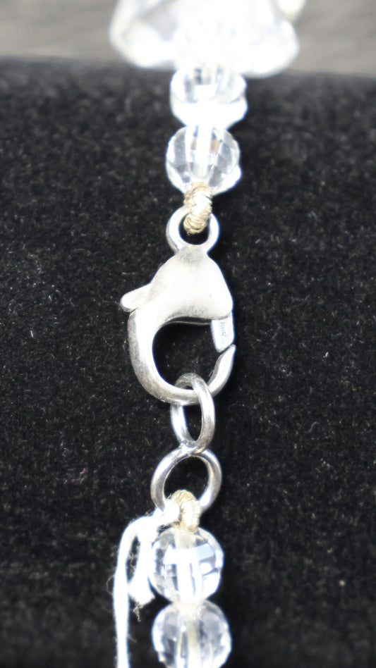 Halfedelsteen Bergkristal Armband met zilveren slot