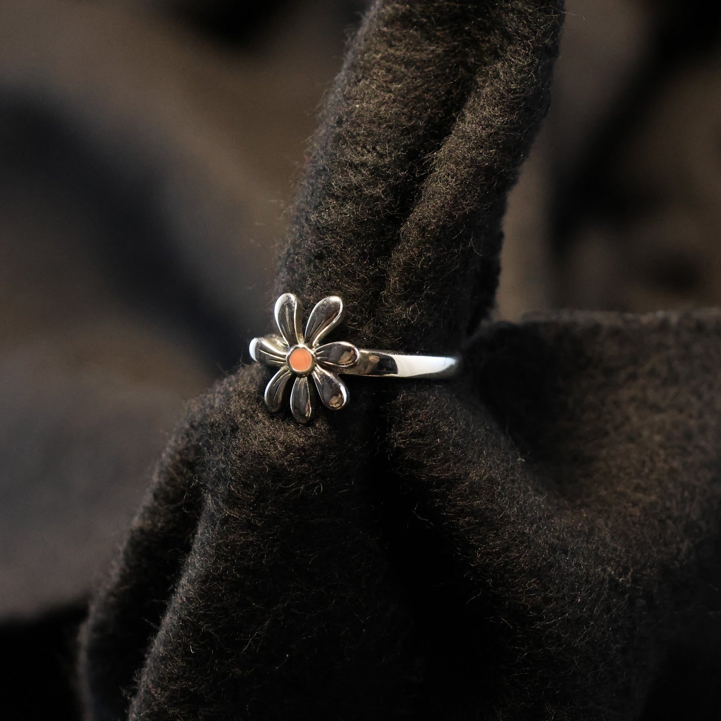 Zilveren Kids bloem ring 82219