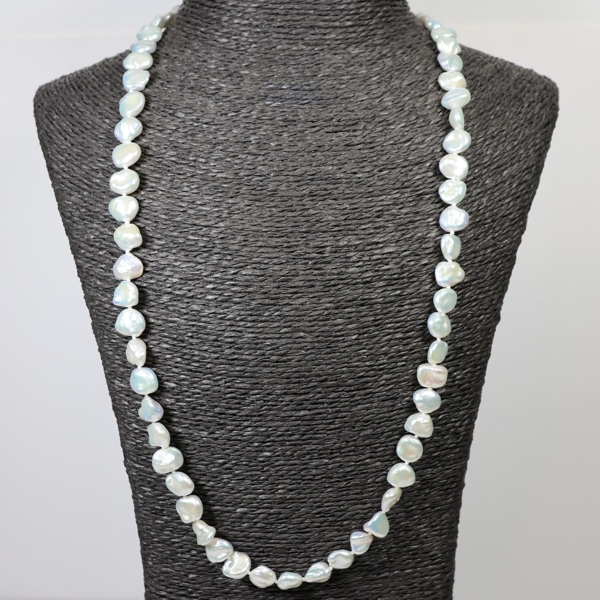 Parelketting 65cm baroque 9mm zoetwaterparels zilveren slot ZCEV133