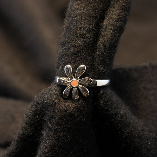 Zilveren Kids bloem ring 82219