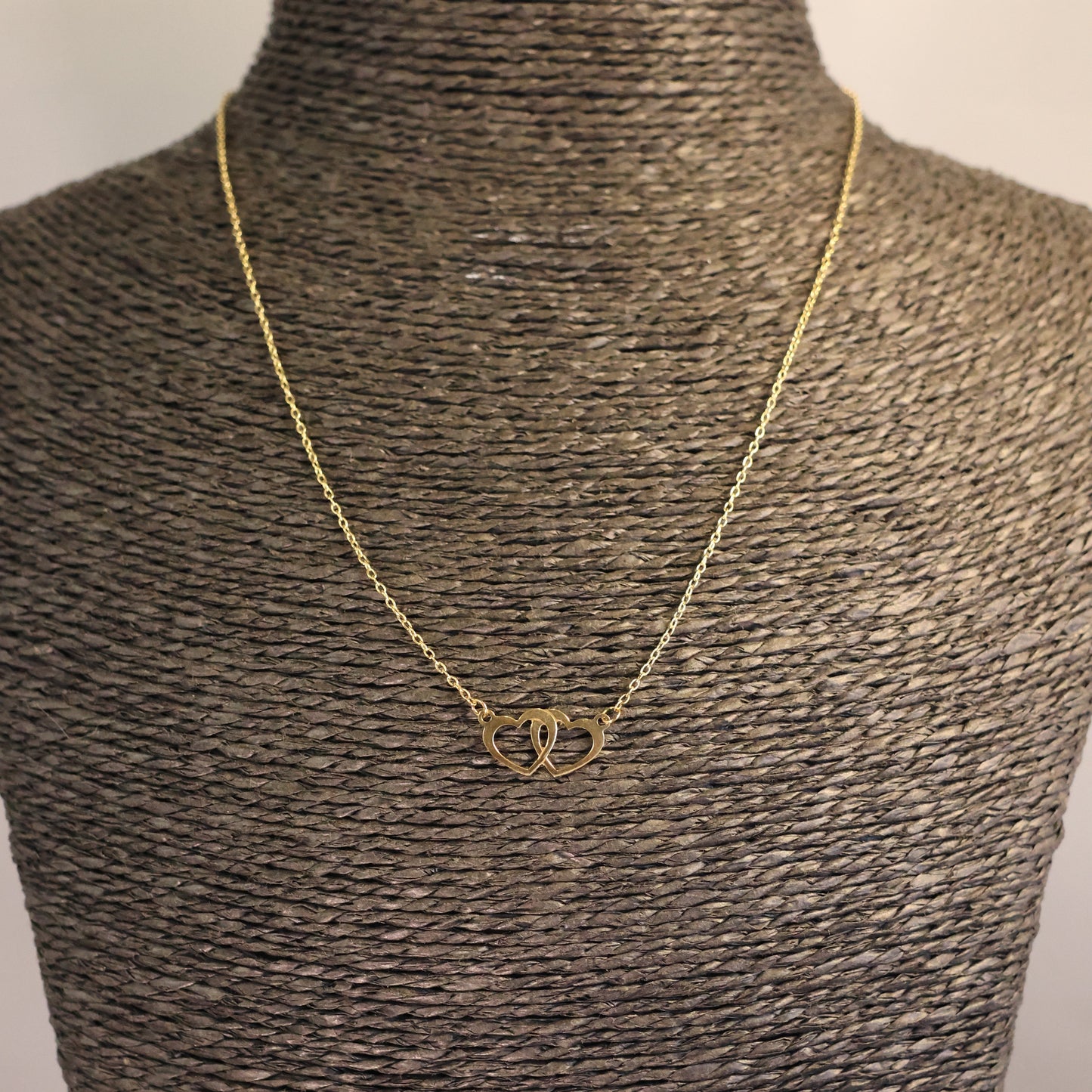 Gouden Ketting met dubbel hartje 065161/42