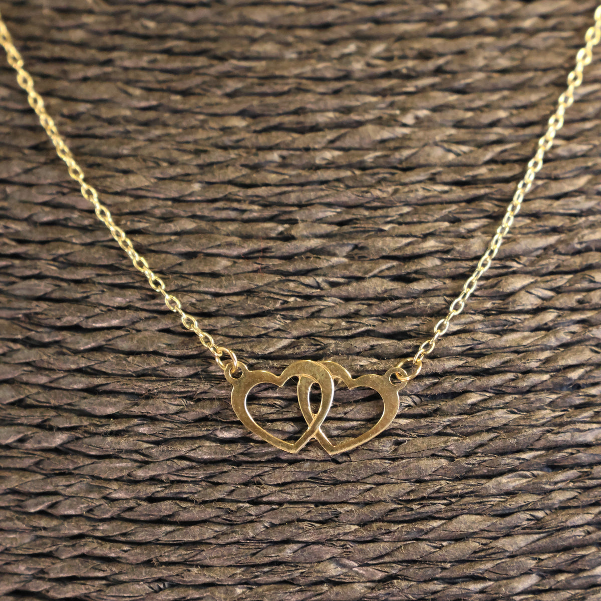 Gouden Ketting met dubbel hartje 065161/42