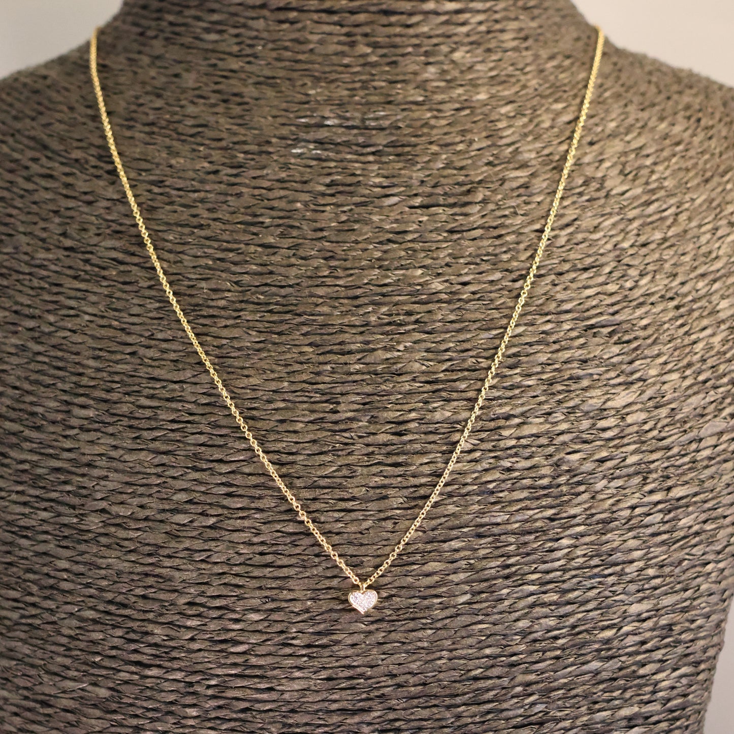 Gouden hartjes ketting met briljant HS6214