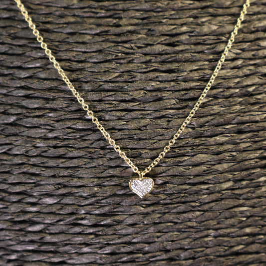 Gouden hartjes ketting met briljant HS6214