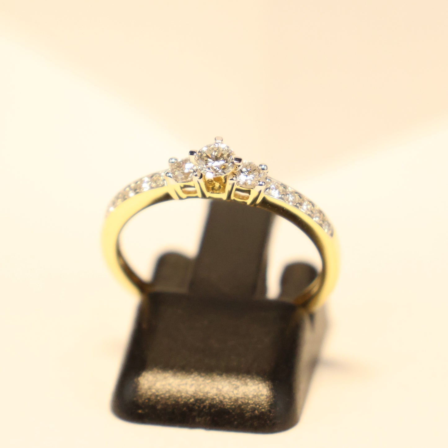 18KT geel gouden ring met briljant RS6664