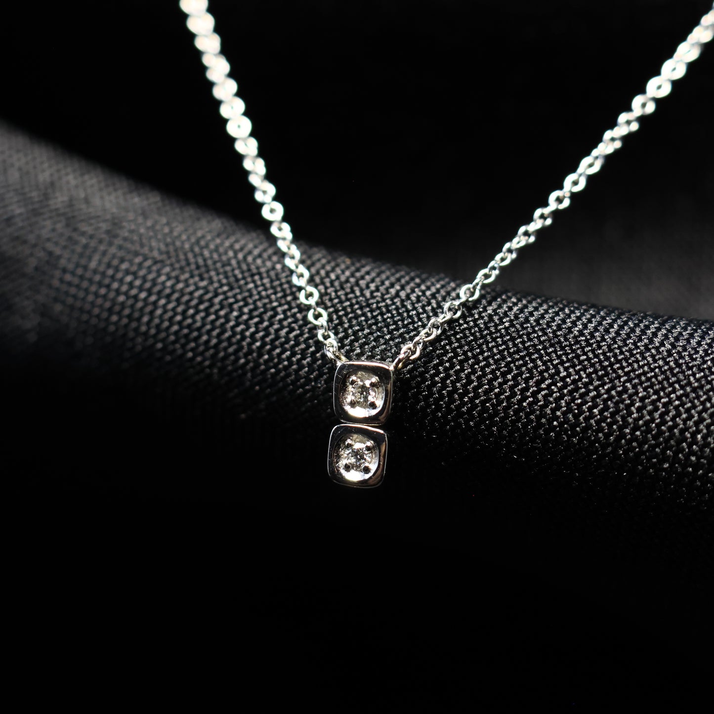 Wit gouden ketting met tussenstuk met briljant 059261A