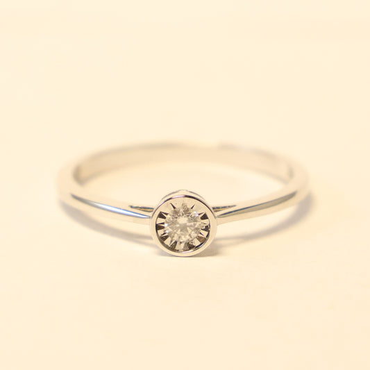 Wit gouden ring met briljant 9A2327A