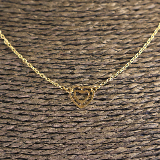 Ketting geel goud 18kt met hartje 065667/42