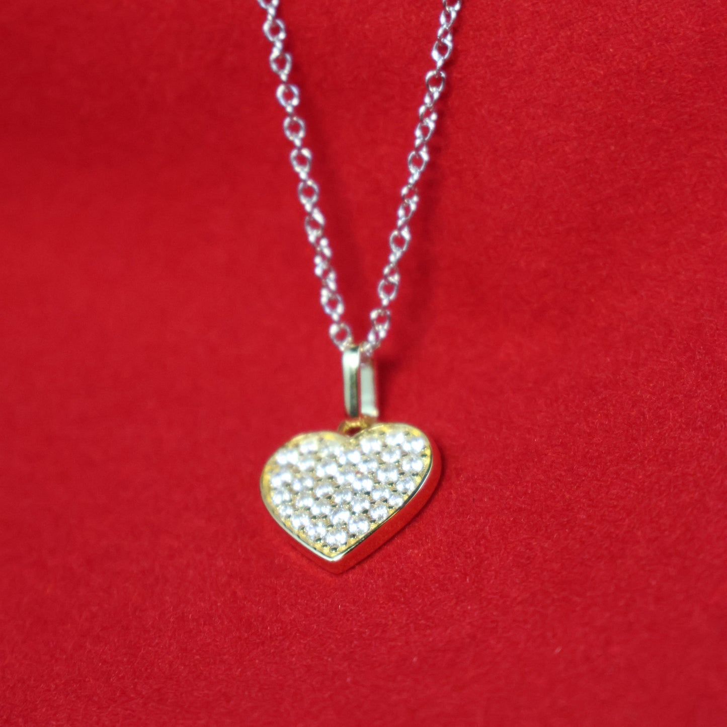 Naiomy silver zilveren ketting met verguld Hartje N3O58