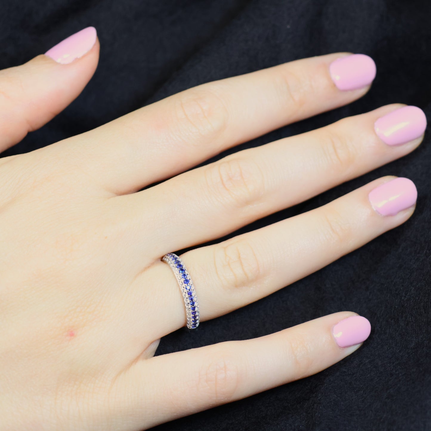Naiomy Silver zilveren ring met Blauwe steen N3U63