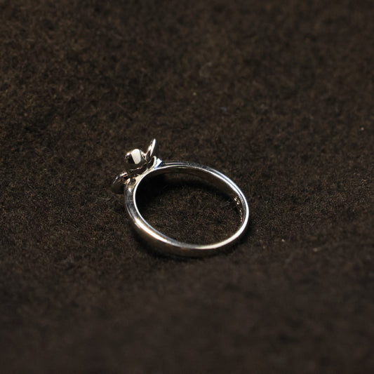 Zilveren Kids bloem ring 121510