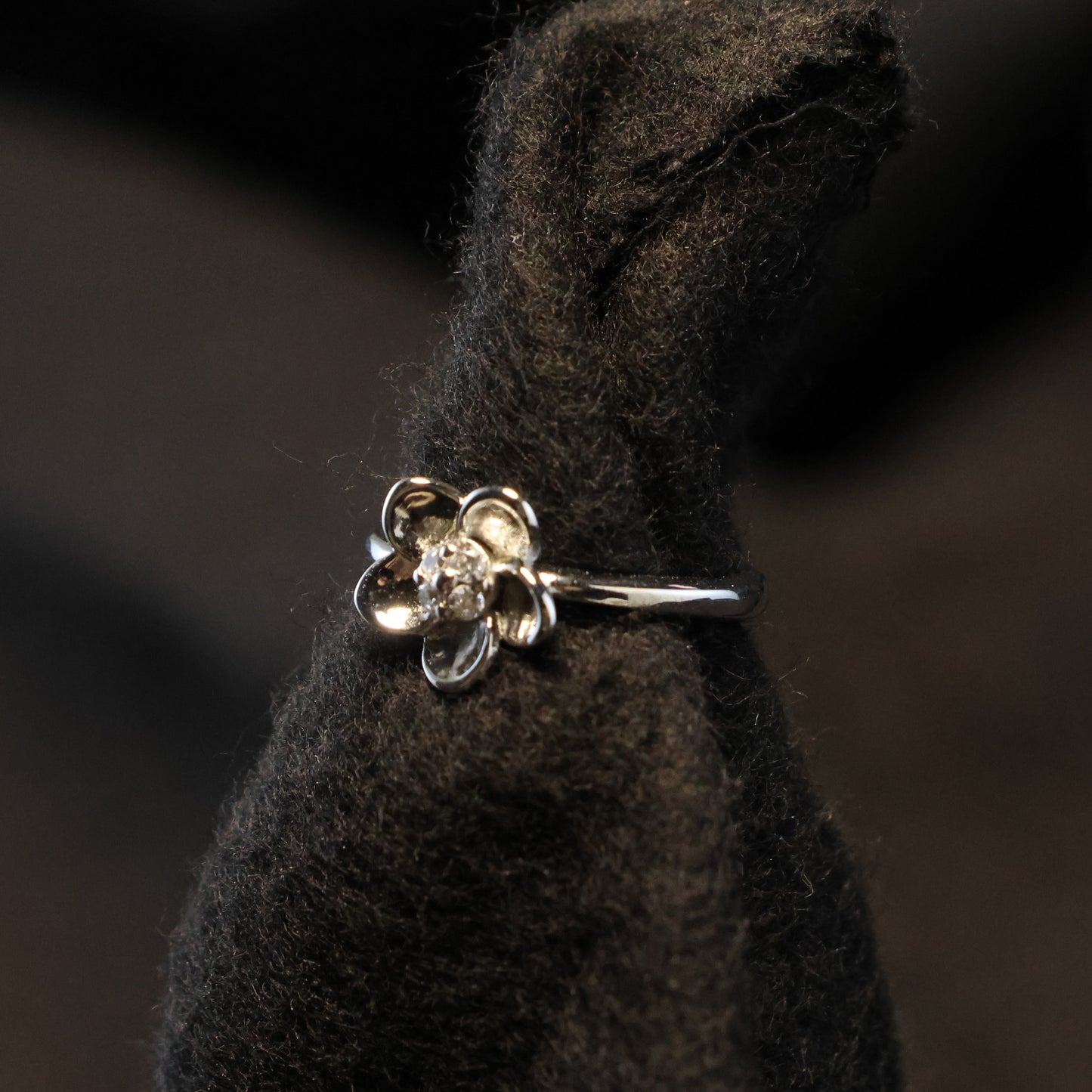 Zilveren Kids bloem ring 121510
