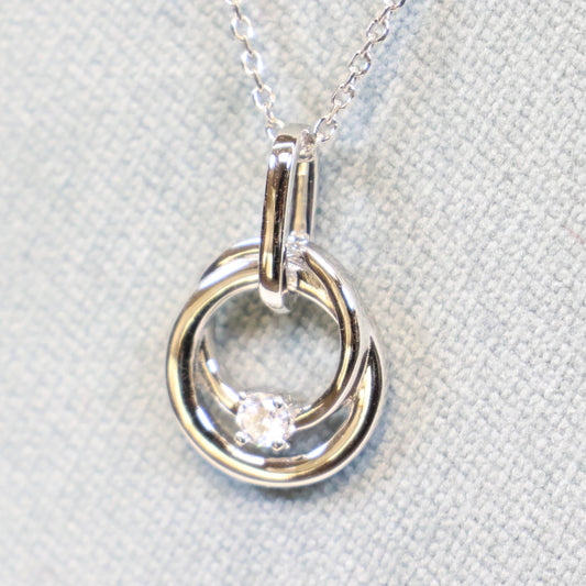 Naiomy silver zilveren ketting met cirkel hanger N4K58