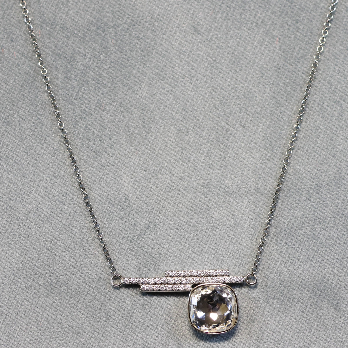 Spark zilveren ketting met Swarovski kristallen tussenstuk NC448310C