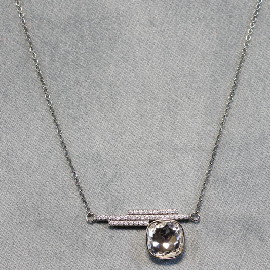 Spark zilveren ketting met Swarovski kristallen tussenstuk NC448310C