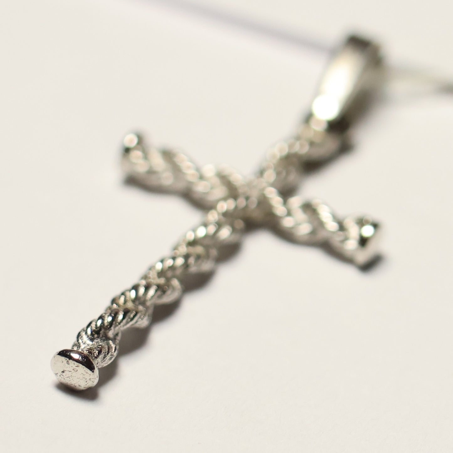 Zilveren cable kruis hanger 30mm