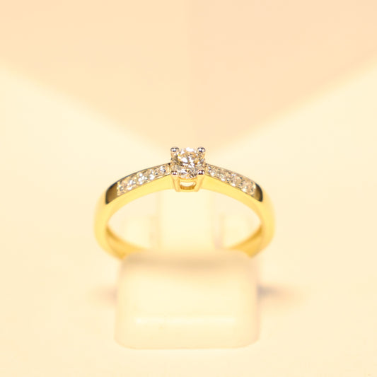 18KT geel gouden ring met briljant RS6650