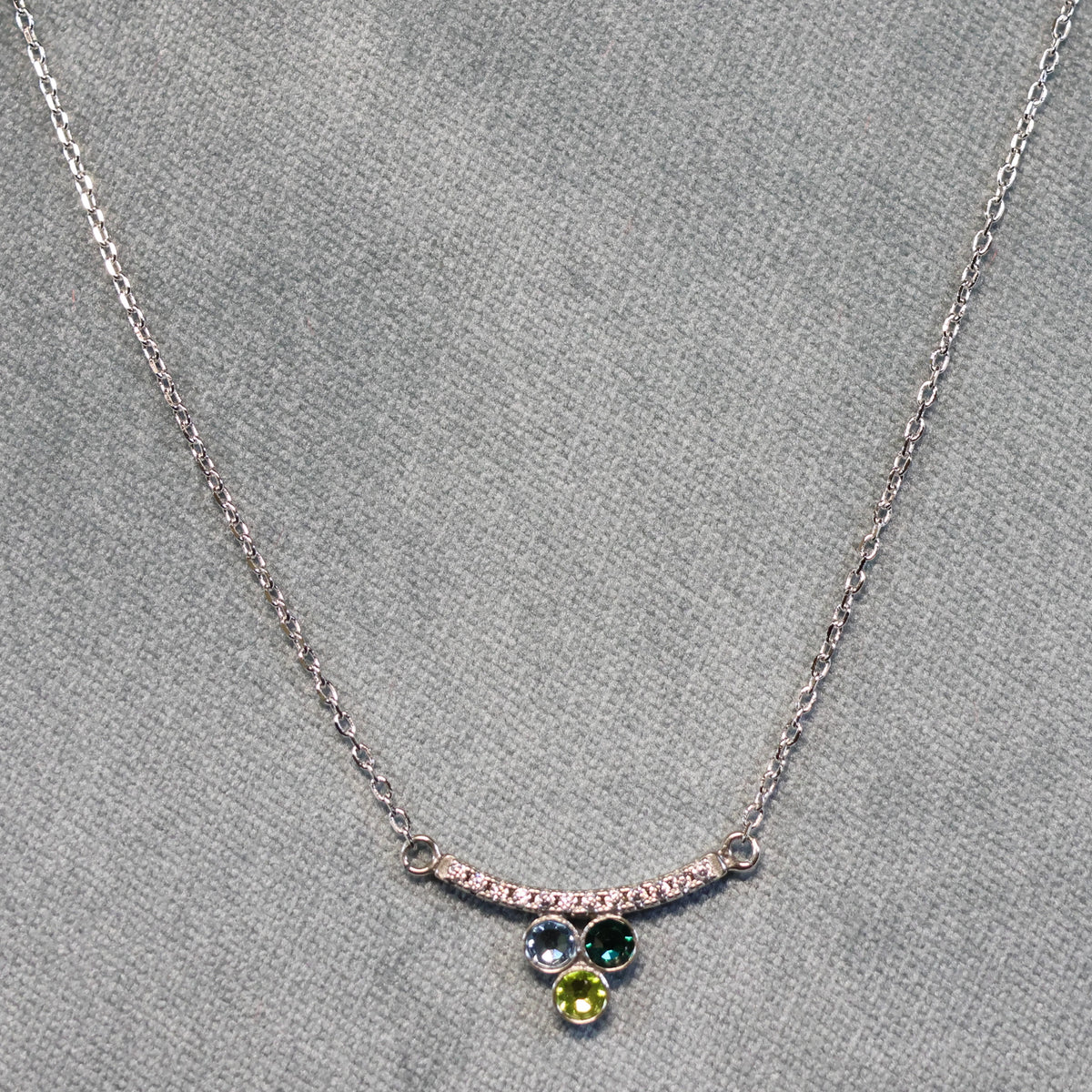 Spark zilveren ketting met Swarovski kristallen tussenstuk NC20883AQCG