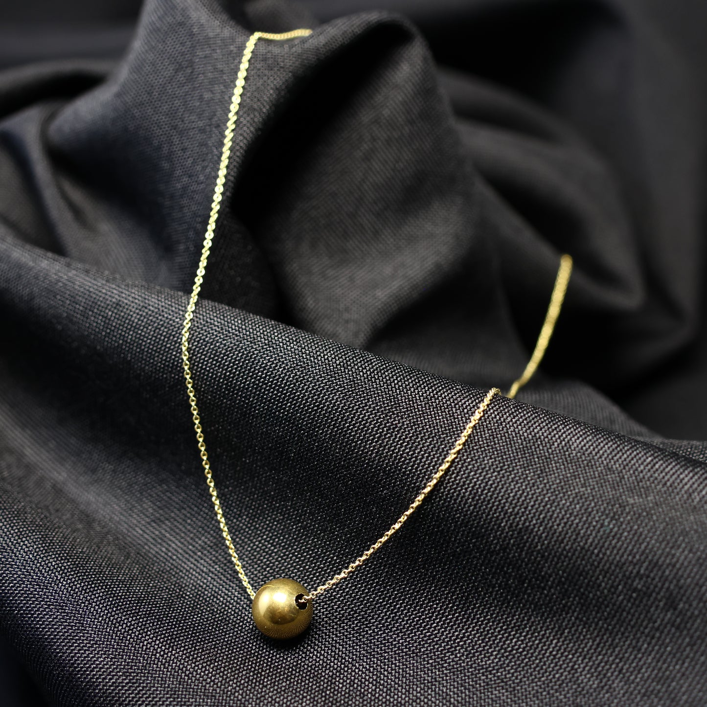 18KT geel gouden ketting met bolletje 060360/42