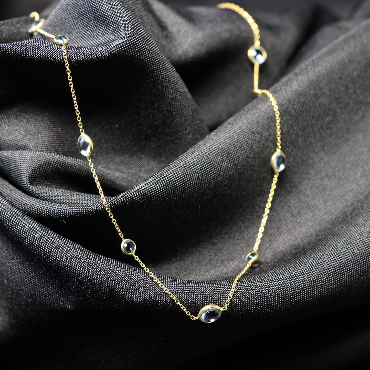 18kt geel gouden ketting met topaas 065325T1