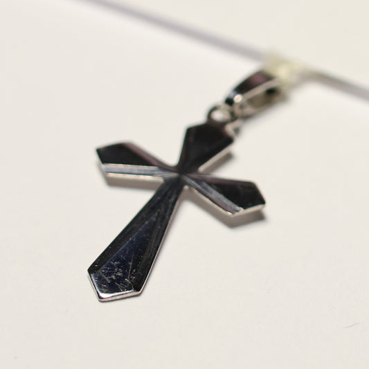 Zilveren flare kruis hanger 21mm