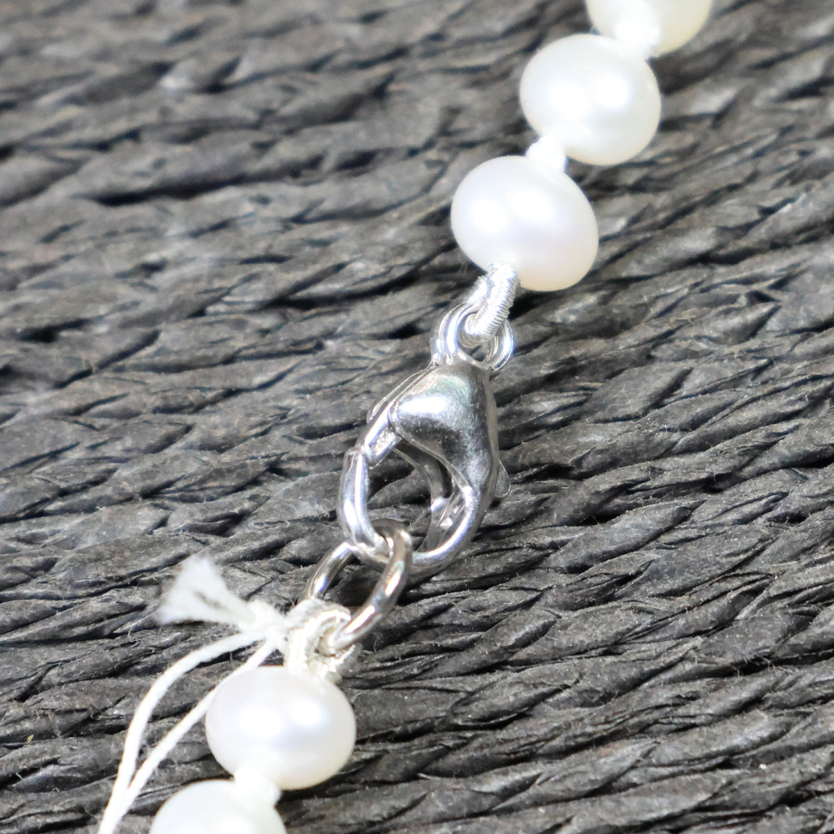 Parelketting 48cm 5mm zoetwaterparel zilveren slot