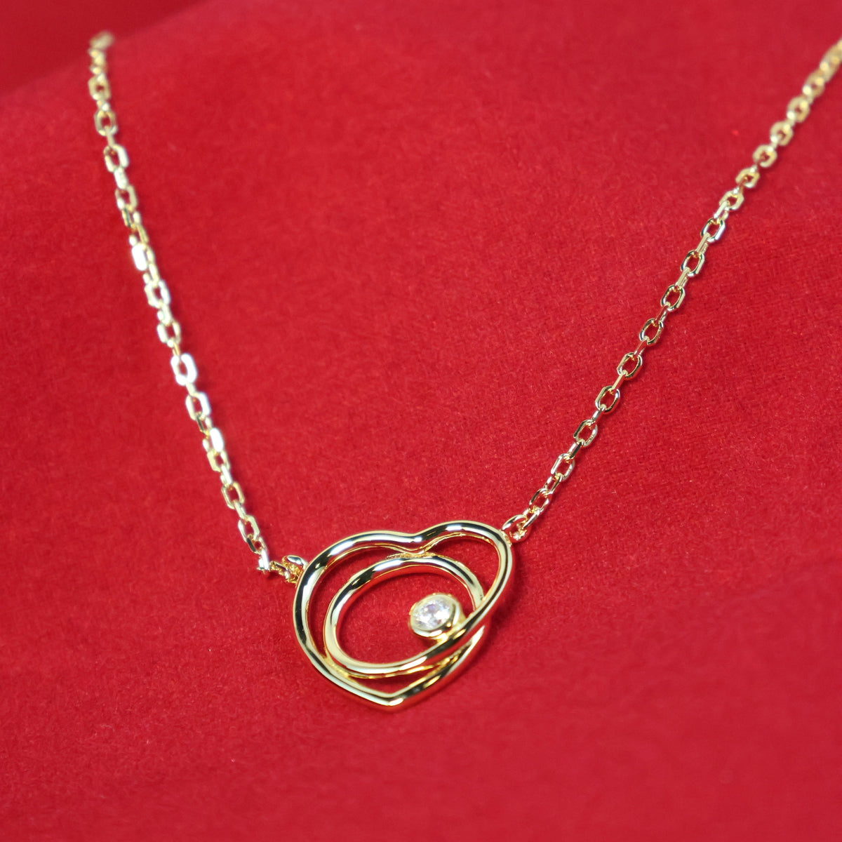 Naiomy Silver vergulde zilveren ketting met Hartje N4X55