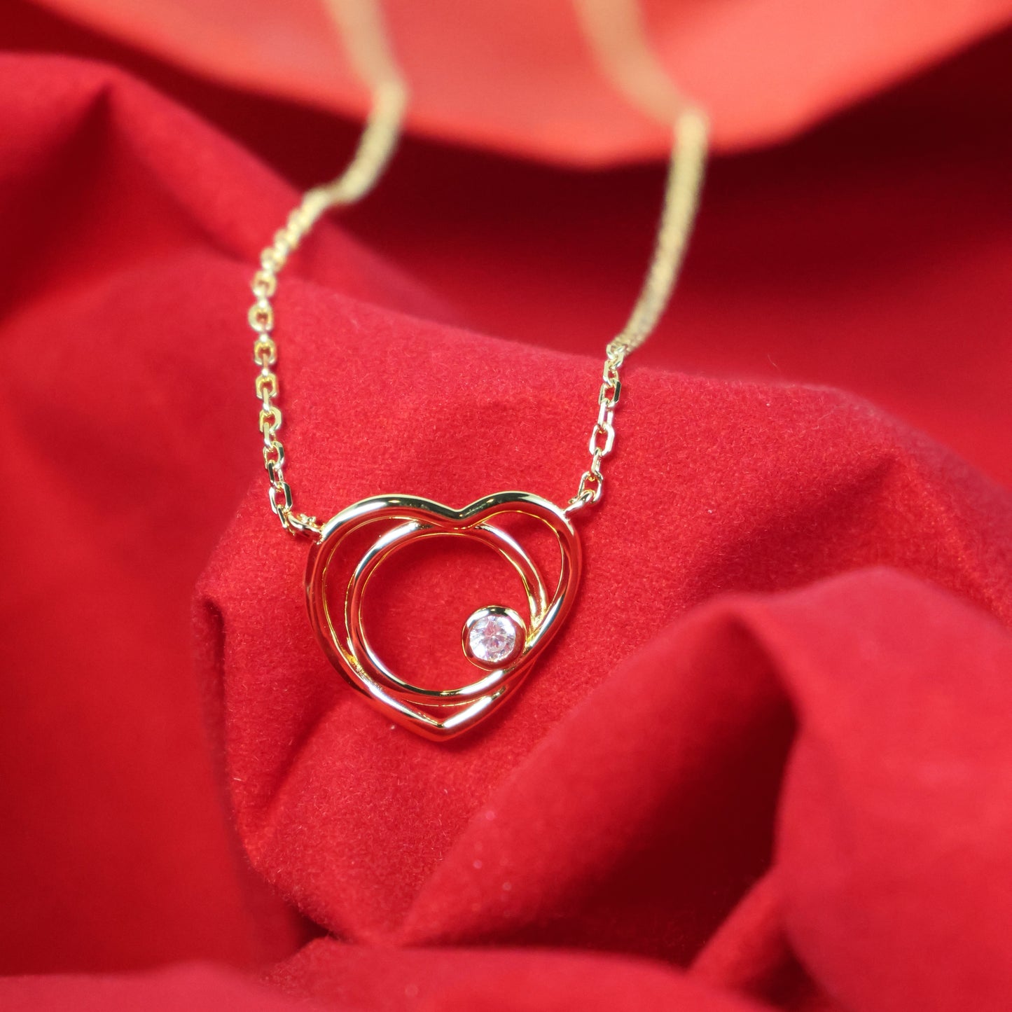 Naiomy Silver vergulde zilveren ketting met Hartje N4X55