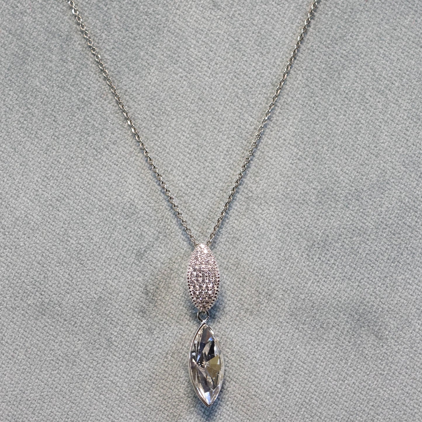 Spark zilveren ketting met Swarovski kristallen hanger NCD422815C