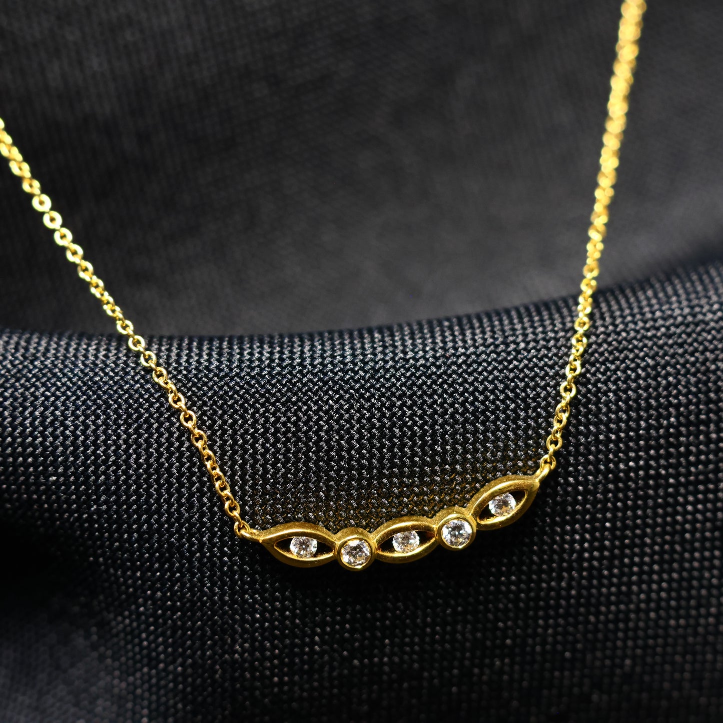 Ketting geel goud met tussenstuk met briljant 063625A