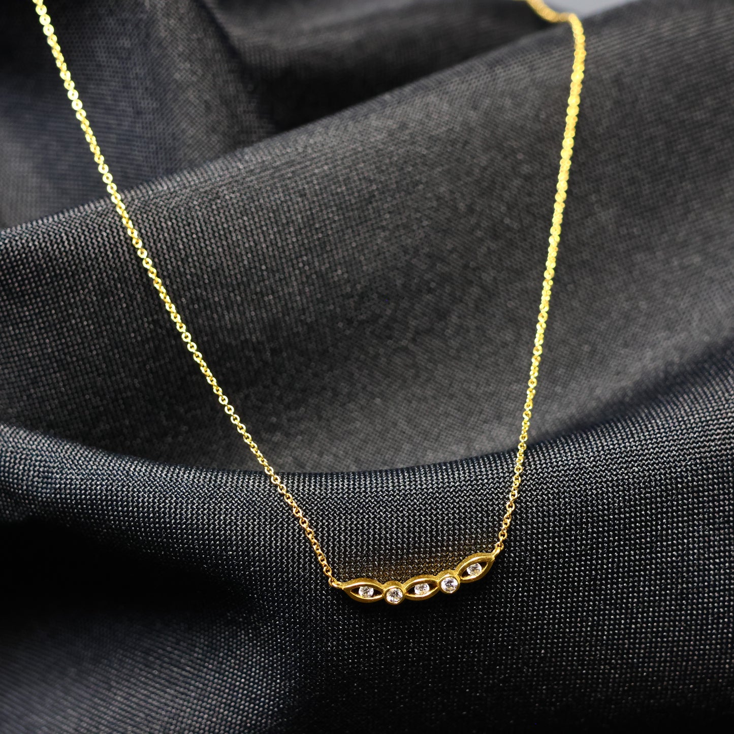 Ketting geel goud met tussenstuk met briljant 063625A