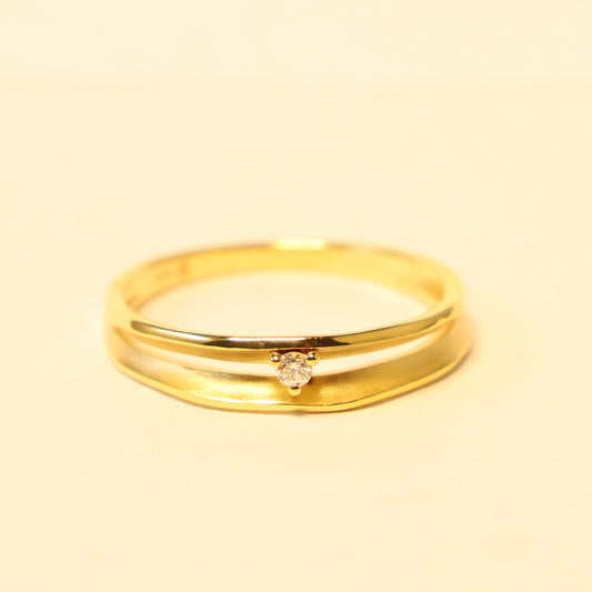 18kt geel gouden ring met briljant 069454/A