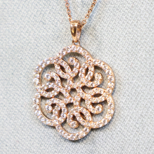 Naiomy silver rosé vergulde zilveren ketting met hanger N5D05