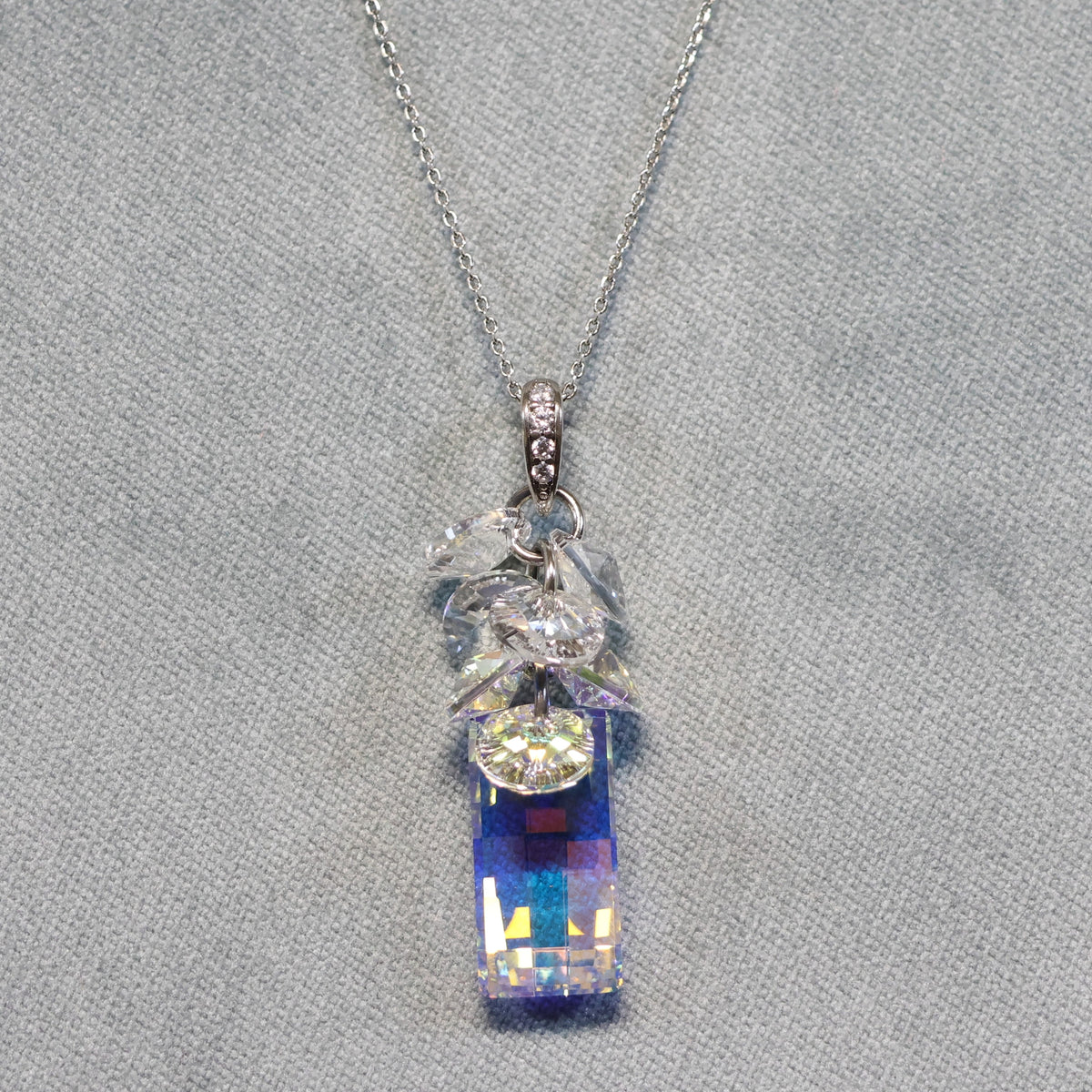 Spark zilveren ketting met Swarovski kristallen hanger NP6696AB