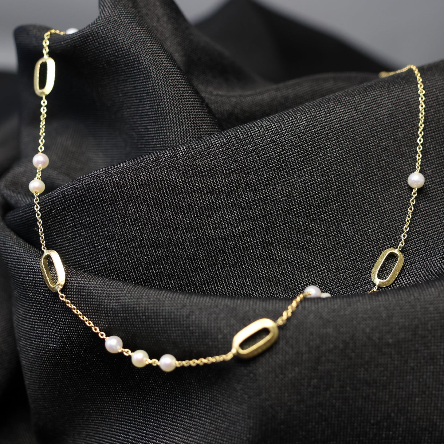 18KT geel gouden ketting met parel 068280P