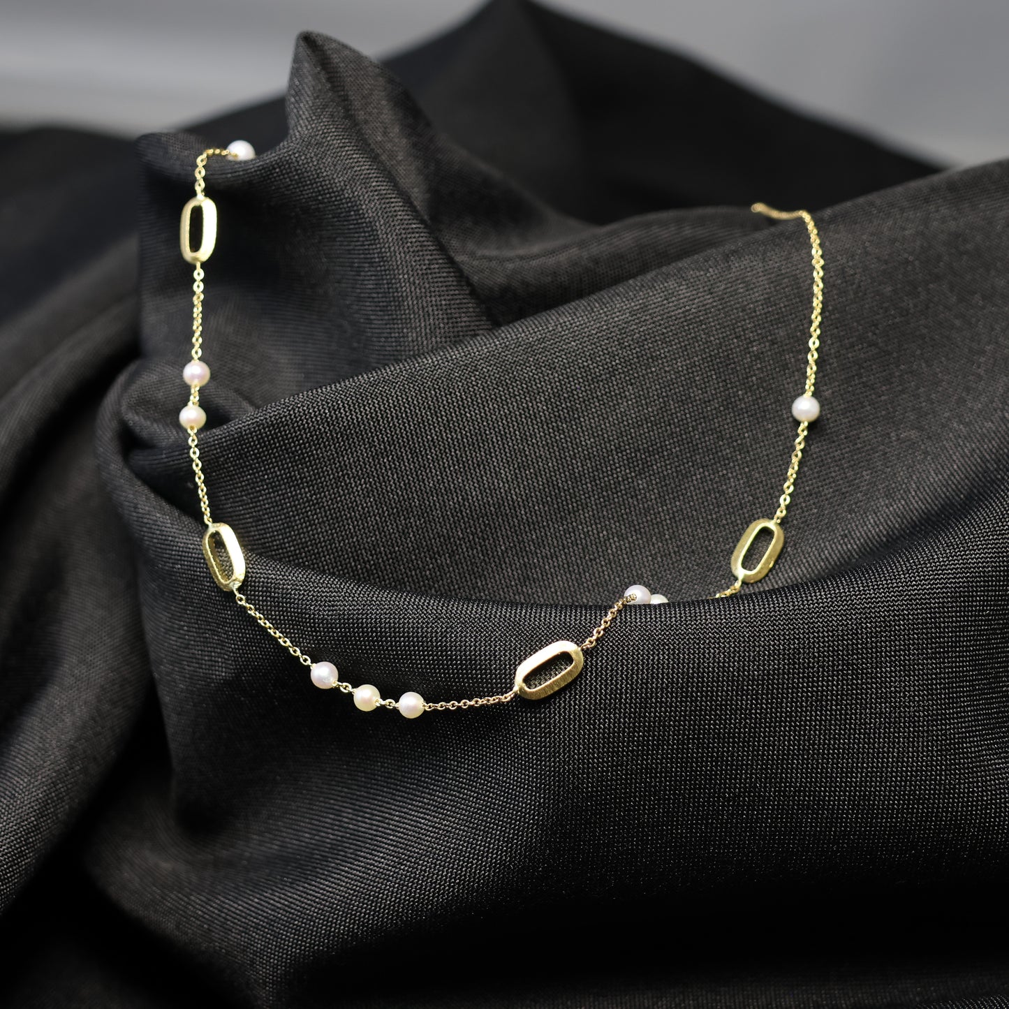 18KT geel gouden ketting met parel 068280P