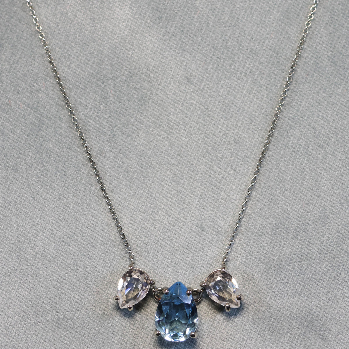 Spark zilveren ketting met Swarovski kristallen tussenstuk NP43203AQC