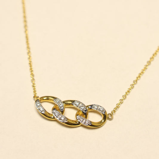 Ketting geel goud met briljant 063190A