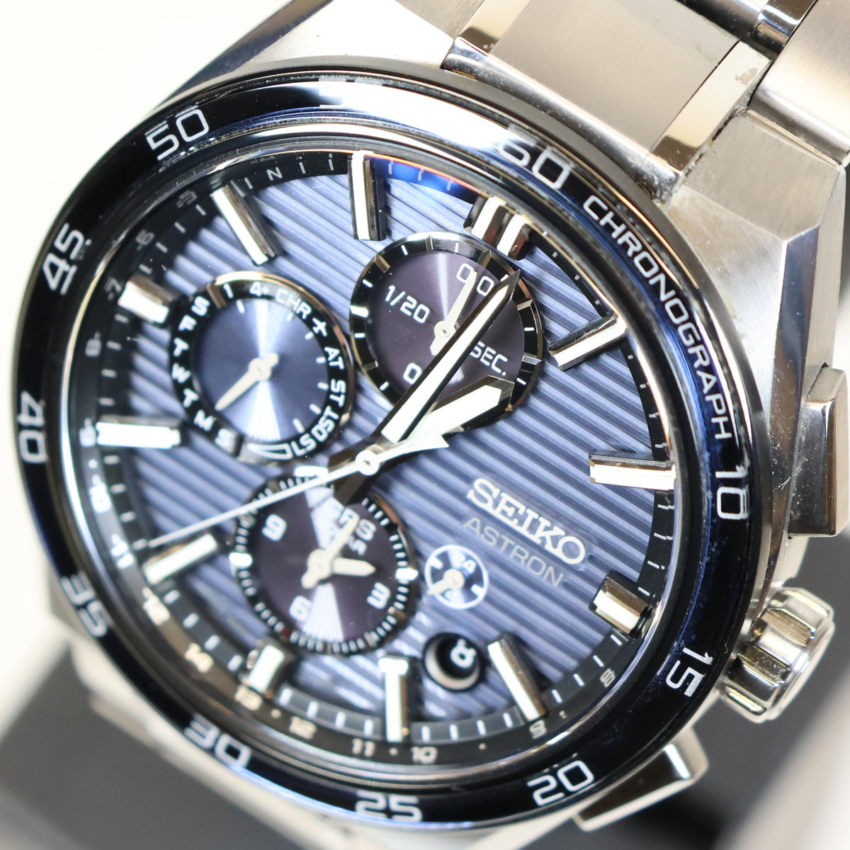 Seiko Astron SSH175J1 titanium herenhorloge GPS solar dual-time blue