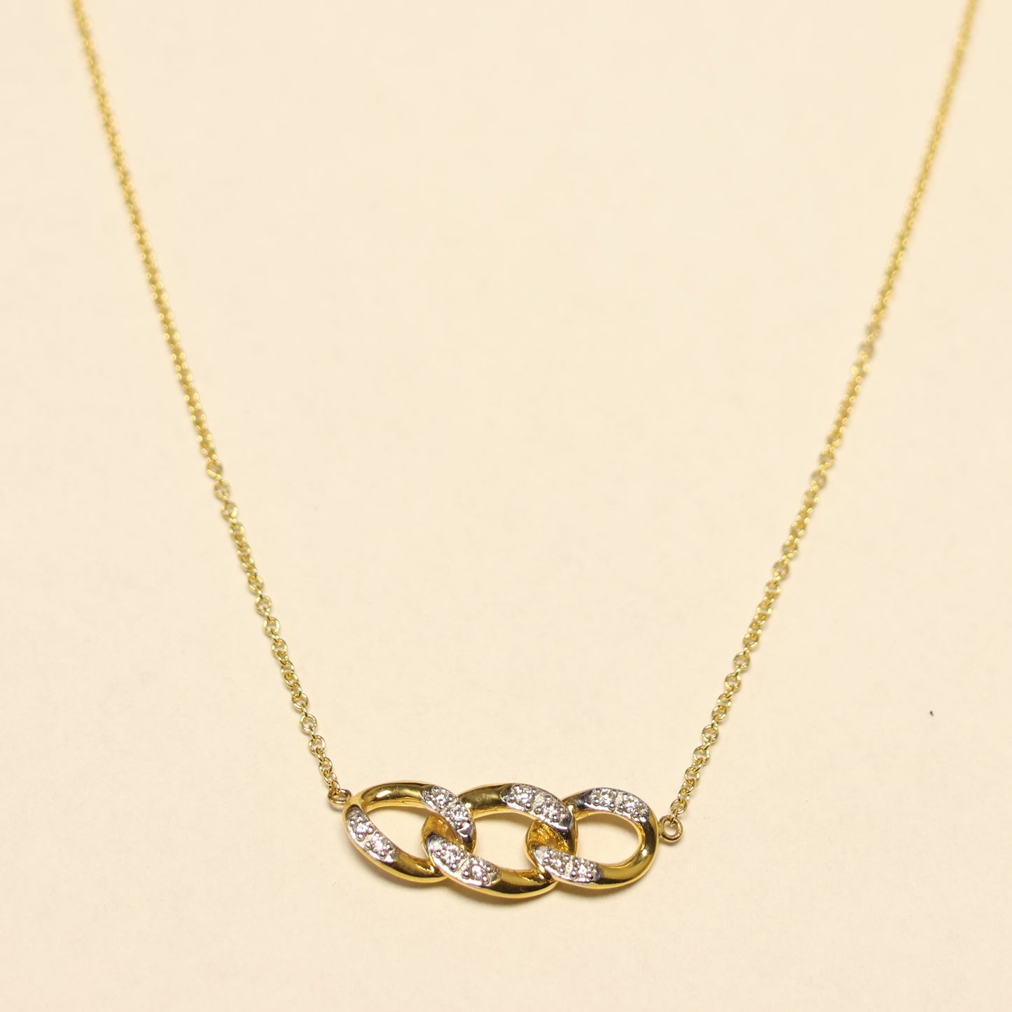 Ketting geel goud met briljant 063190A