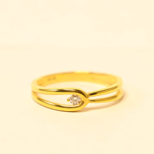Geel gouden ring met briljant 059549A