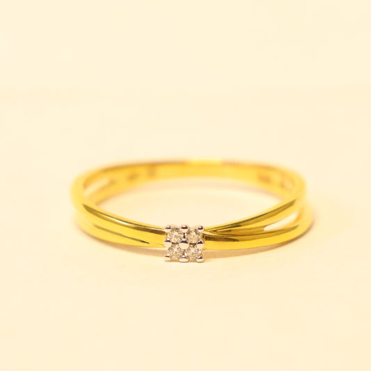 Geel gouden ring met briljant 058885A