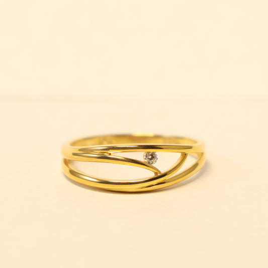 Geel gouden ring met briljant 062024A