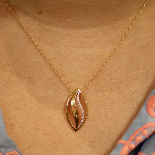 Pendant white gold with brilliant 055498A