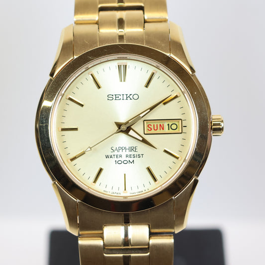 Seiko herenhorloge SGGA62P1 quartz date gold dial