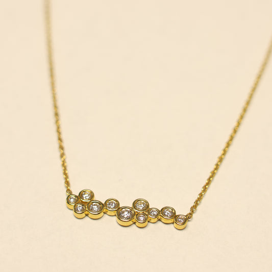 Ketting geel goud met tussenstuk met briljant 064327A