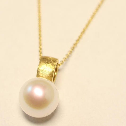 18KT gouden hanger met parel 067182/P