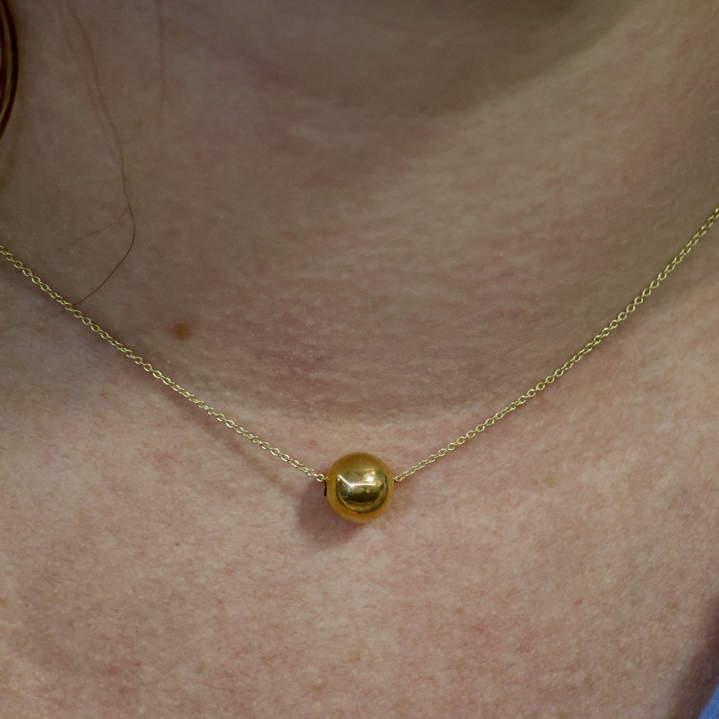18KT geel gouden ketting met bolletje 060360/42