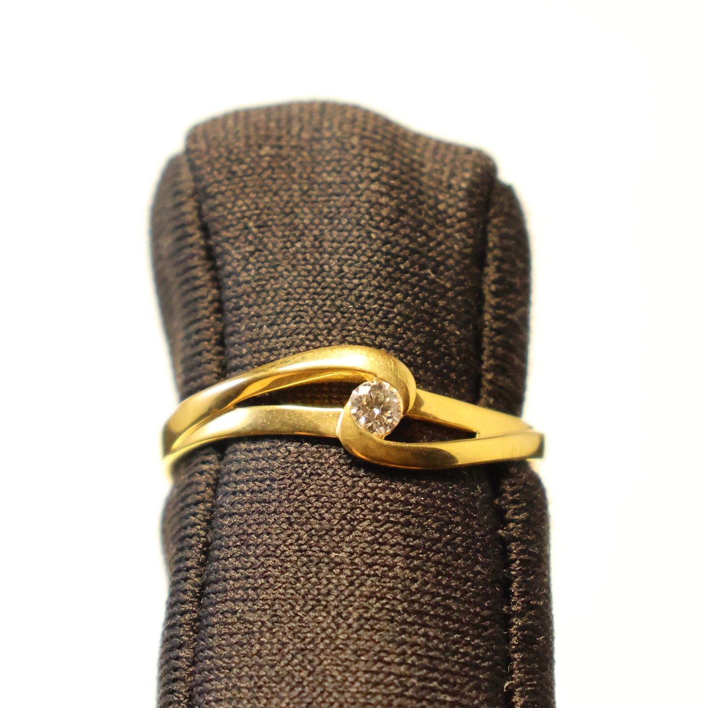 Geel gouden ring met briljant 058380A