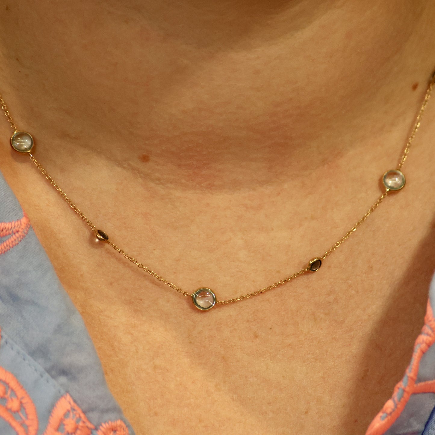 18kt geel gouden ketting met topaas 065325T1